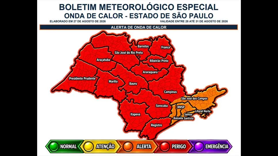 Zona de perigo: onda de calor chega à região de Presidente Prudente e Defesa Civil alerta para risco de incêndios